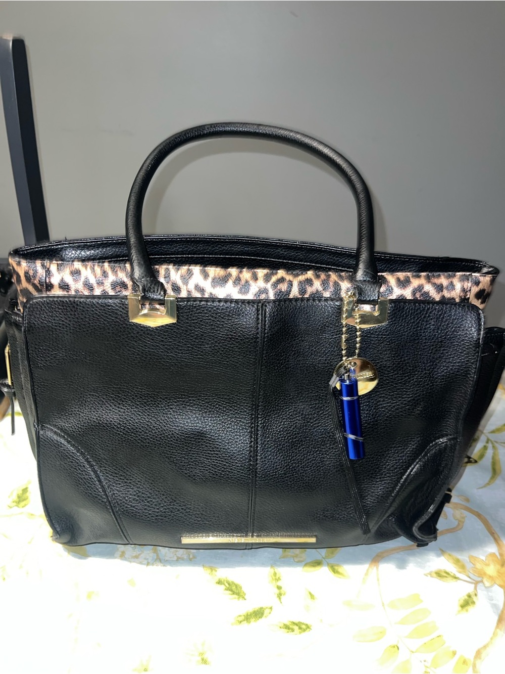Steve Madden Bag with Leopard Trim - Designer-Style Carryall